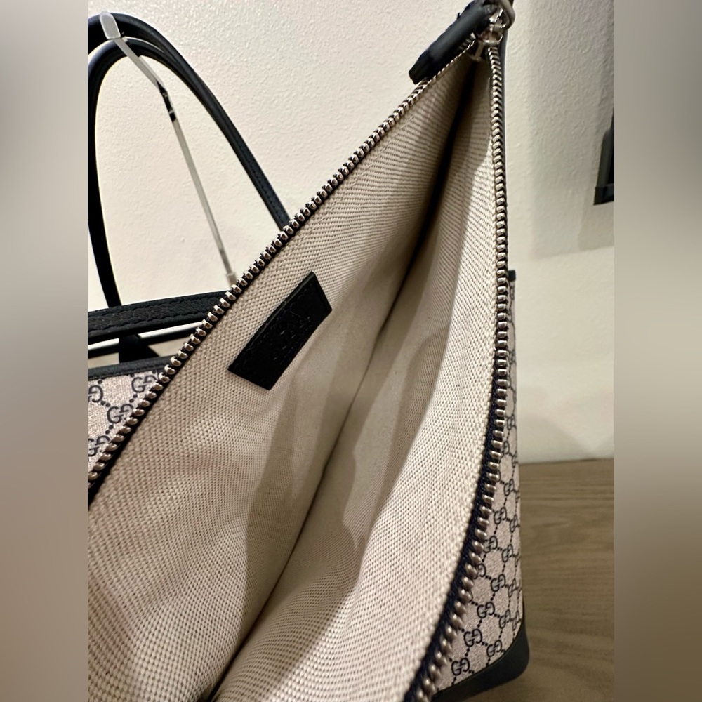 Gucci Ophidia GG Large Tote In Beige and Blue Supreme - Picture 3 of 15